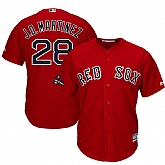 Red Sox 28 J.D. Martinez Scarlet 2018 World Series Champions Team Logo Player Jersey Dzhi,baseball caps,new era cap wholesale,wholesale hats
